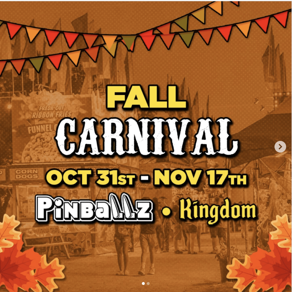 Pinballz Fall Carnival Austin Fun for Kids